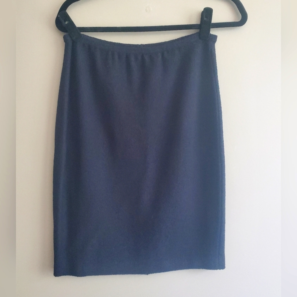 St. John Women's Knit Knee Length‎ Skirt Elastic Waist In Black Size 2